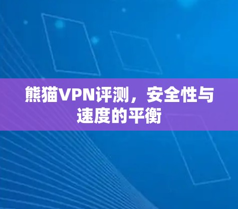 熊猫VPN评测,安全性与速度的平衡 熊猫VPN评测,安全性与速度的平衡
