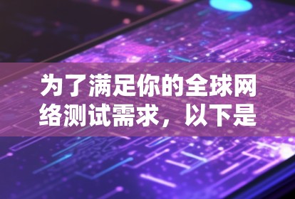 为了满足你的全球网络测试需求,以下是一些经过分析的网络测试工具,每个工具都有简要说明,帮助你选择最适合的解决方案 为了满足你的全球网络测试需求,以下是一些经过分析的网络测试工具,每个工具都有简要说明,帮助你选择最适合的解决方案