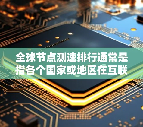 全球节点测速排行通常是指各个国家或地区在互联网速度（如下载、上传速度和延迟）上的排名。以下是一些主要因素和数据，供参考