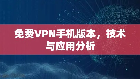 免费VPN手机版本，技术与应用分析