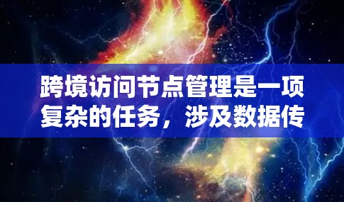 跨境访问节点管理是一项复杂的任务，涉及数据传输、隐私保护、合规性以及安全性等多个方面。以下是一些关键点和建议，帮助您有效地管理跨境访问节点