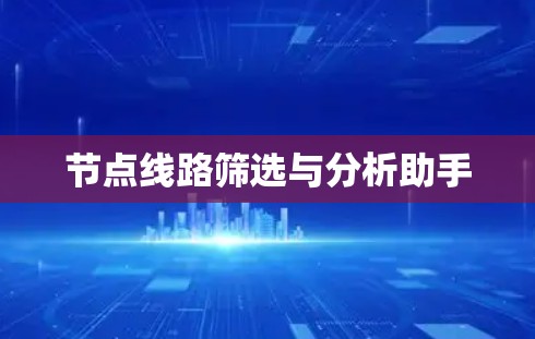 节点线路筛选与分析助手