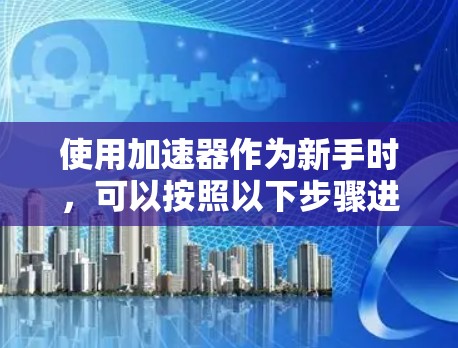 使用加速器作为新手时，可以按照以下步骤进行操作