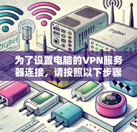 为了设置电脑的VPN服务器连接，请按照以下步骤操作