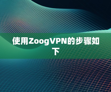 使用ZoogVPN的步骤如下 使用ZoogVPN的步骤如下