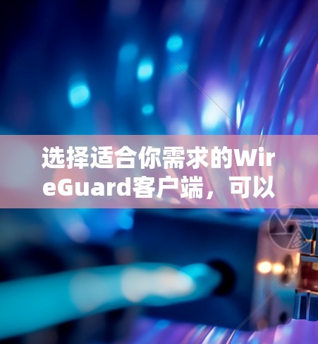 选择适合你需求的WireGuard客户端,可以根据你的技术水平和所需功能来决定 选择适合你需求的WireGuard客户端,可以根据你的技术水平和所需功能来决定
