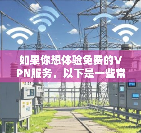 如果你想体验免费的VPN服务,以下是一些常见免费VPN的选择和使用方法。请注意,免费VPN可能会有使用限制或广告,请确保在合法范围内使用 如果你想体验免费的VPN服务,以下是一些常见免费VPN的选择和使用方法。请注意,免费VPN可能会有使用限制或广告,请确保在合法范围内使用